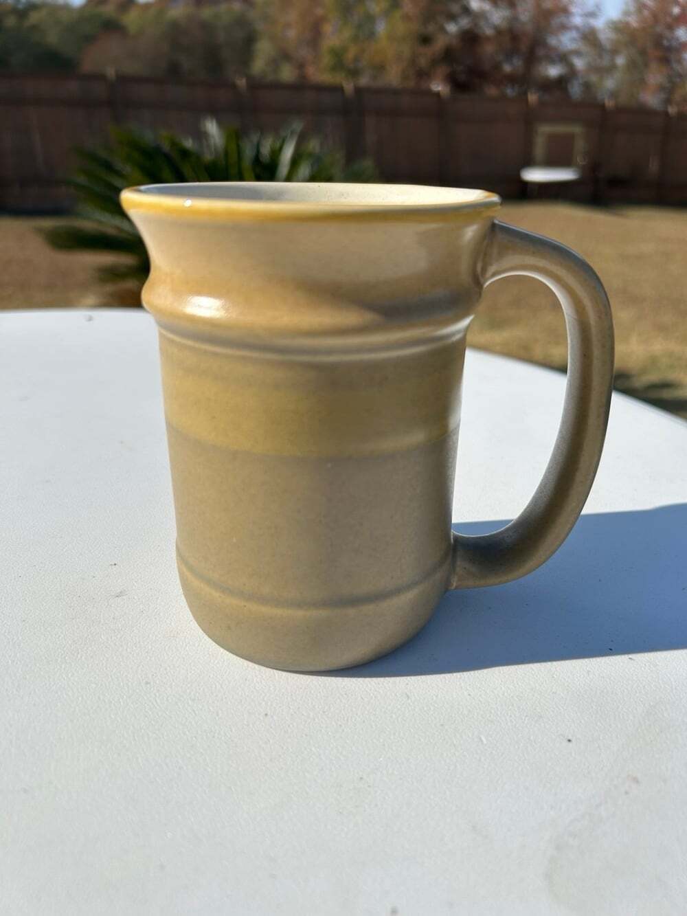 Sunny Craft Yellow Band Retired Mug 24400 rare Has defect on handle..